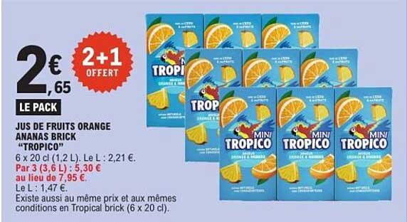 JUS DE FRUITS ORANGE ANANAS BRICK "TROPICO"