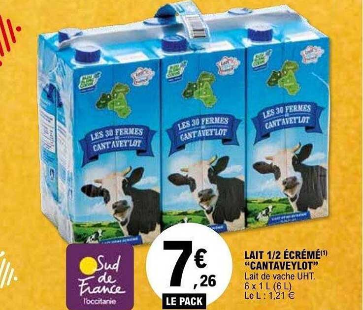 LAIT 1/2 ÉCRÉMÉ "CANTAVEYLOT"