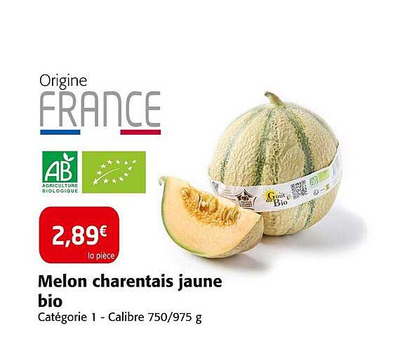 Melon charentais jaune bio