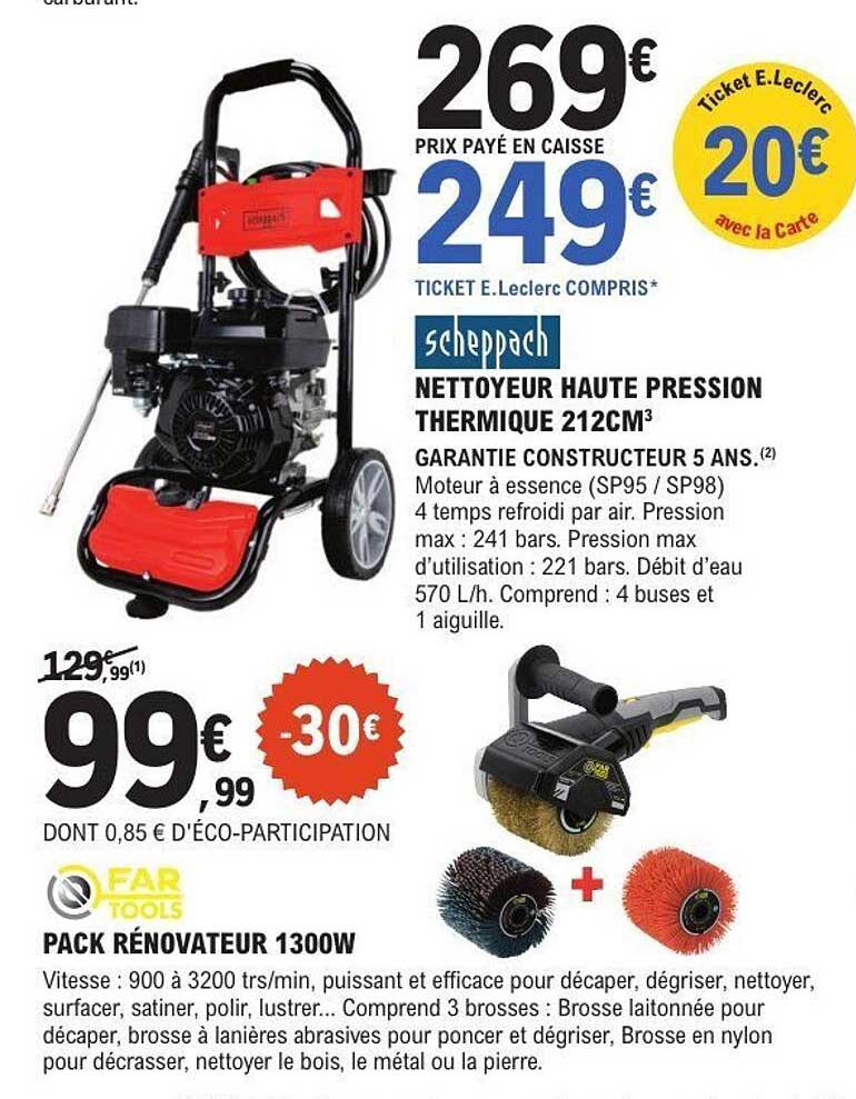 NETTOYEUR HAUTE PRESSION THERMIQUE 212CM³