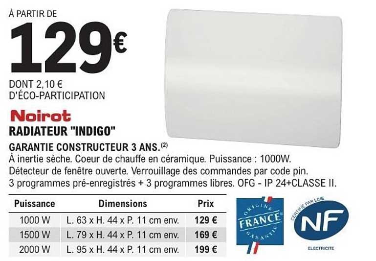 Noirot RADIATEUR "INDIGO"