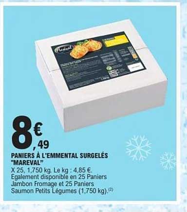 PANIERS À L'EMMENTAL SURGELÉS "MAREVAl"