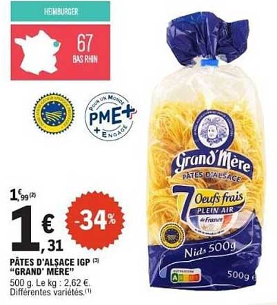 PÂTES D'ALSACE IGP "GRAND' MÈRE"