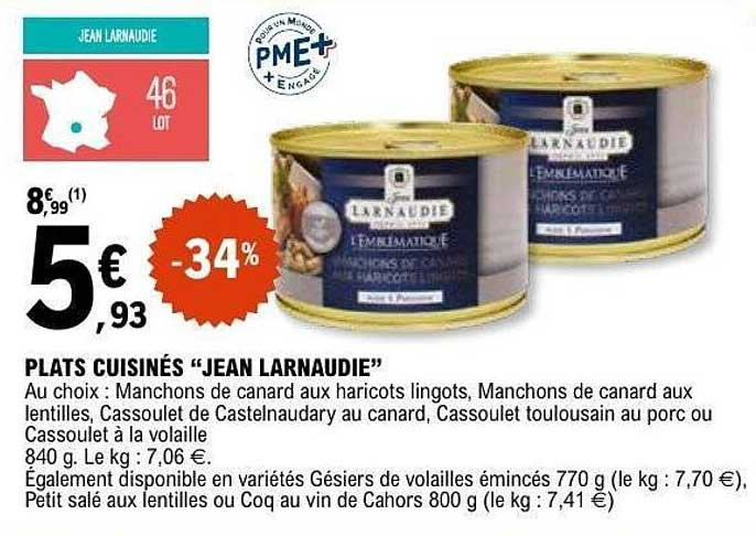 PLATS CUISINES "JEAN LARNAUDIE"
