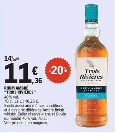 RHUM AMBRÉ “TROIS RIVIÈRES”