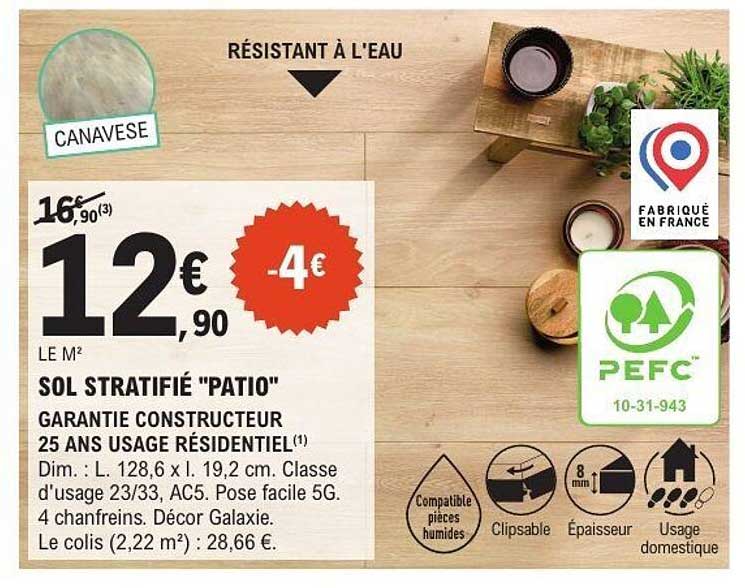 SOL STRATIFIÉ "PATIO"