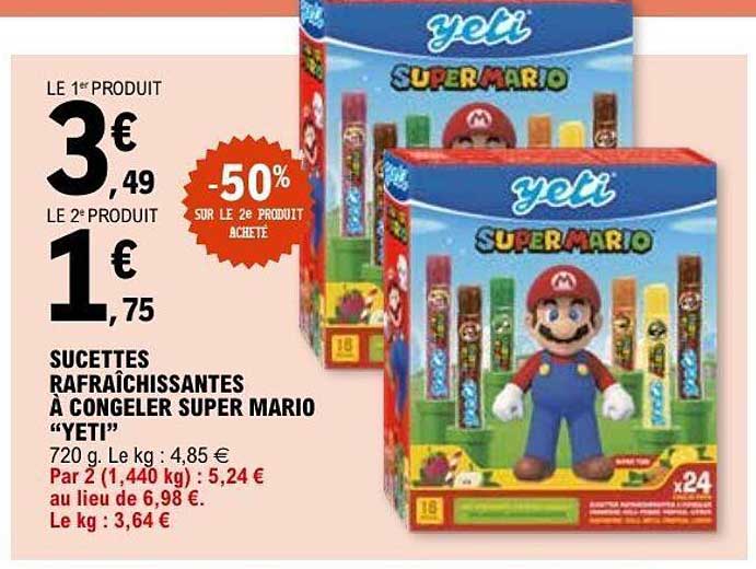 SUCETTES RAFAÎCHISSANTES À CONGELER SUPER MARIO “YETI”