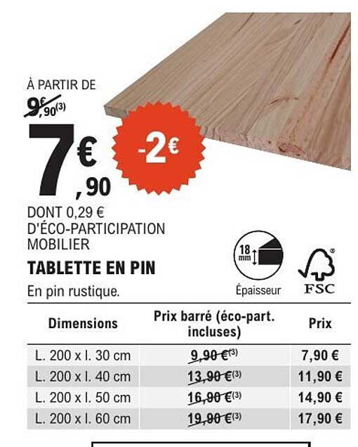 TABLETTE EN PIN