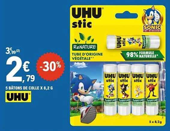 UHU stic - 5 bâtons de colle x 8,2 g