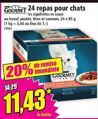 24 repas pour chats les aiguilettes en sauce