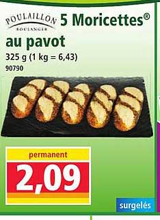 5 Moricettes® au pavot