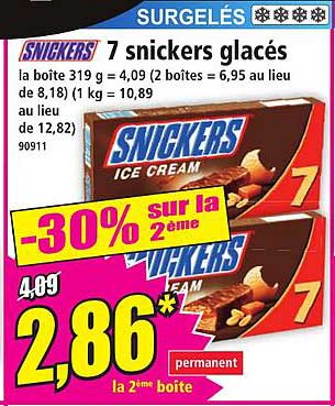 7 snickers glacés