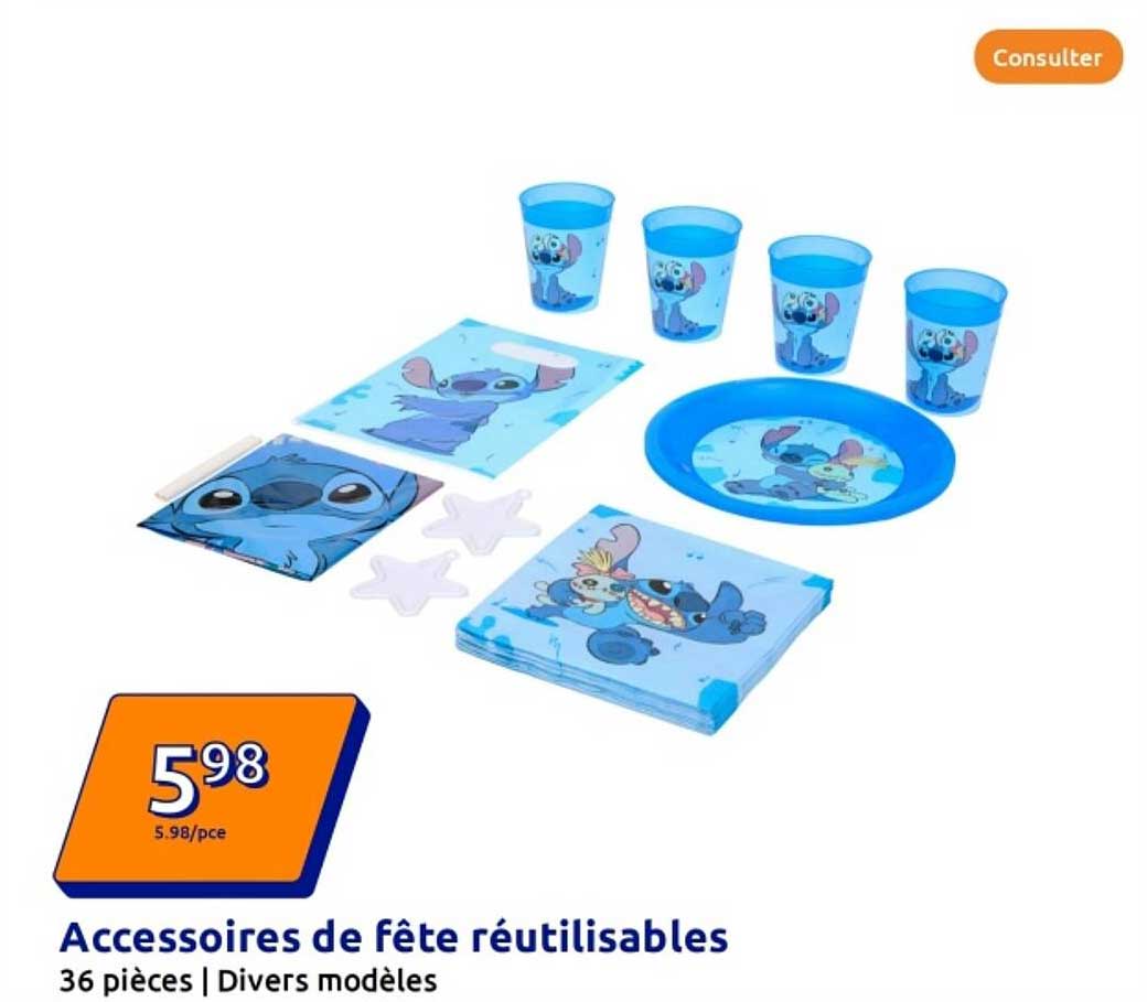 Accessoires de fête réutilisables