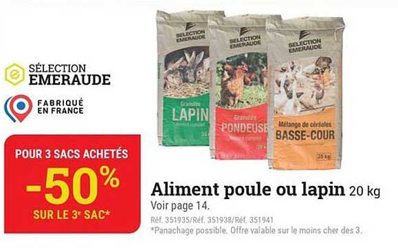 Aliment poule ou lapin 20 kg