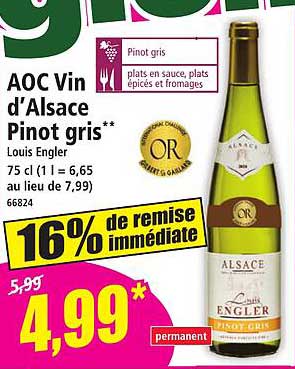 AOC Vin d'Alsace Pinot gris**
