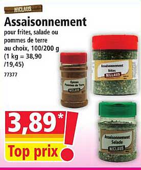 Assaisonnement pour frites, salade ou pommes de terre au choix, 100/200 g