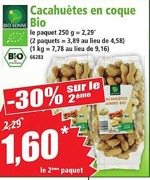 Cacahuètes en coque Bio