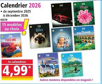 Calendrier 2026