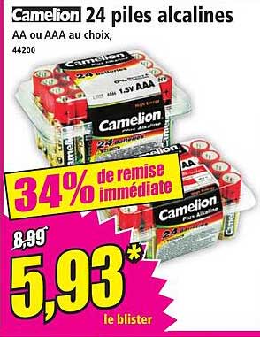 Camelion 24 piles alcalines AA ou AAA au choix