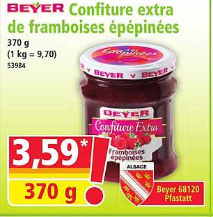 Confiture extra de framboises épépinées