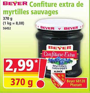 Confiture extra de myrtilles sauvages