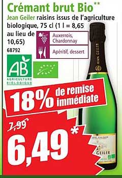 Crémant brut Bio*