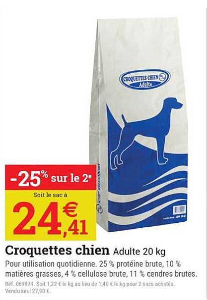 Croquettes chien Adulte 20 kg