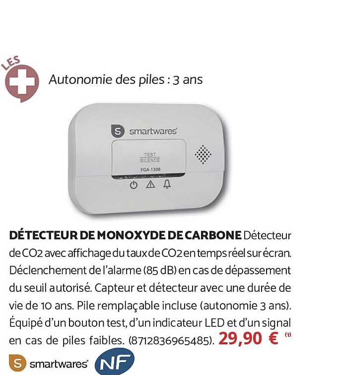 DÉTECTEUR DE MONOXYDE DE CARBONE