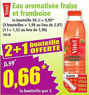 Eau aromatisée fraise et framboise
