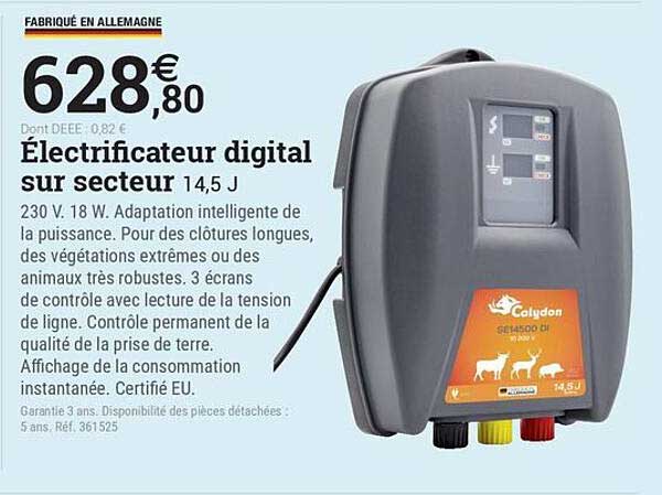 Électrificateur digital sur secteur 14,5 J