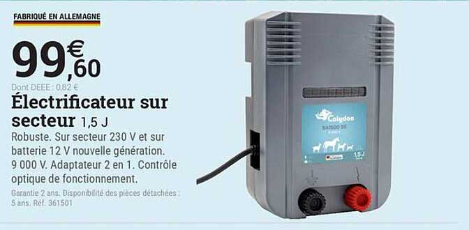 Électrificateur sur secteur 1,5 J