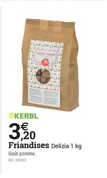 Friandises Delizia 1 kg Goût pomme.