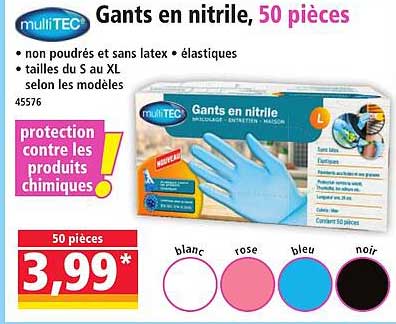 Gants en nitrile, 50 pièces
