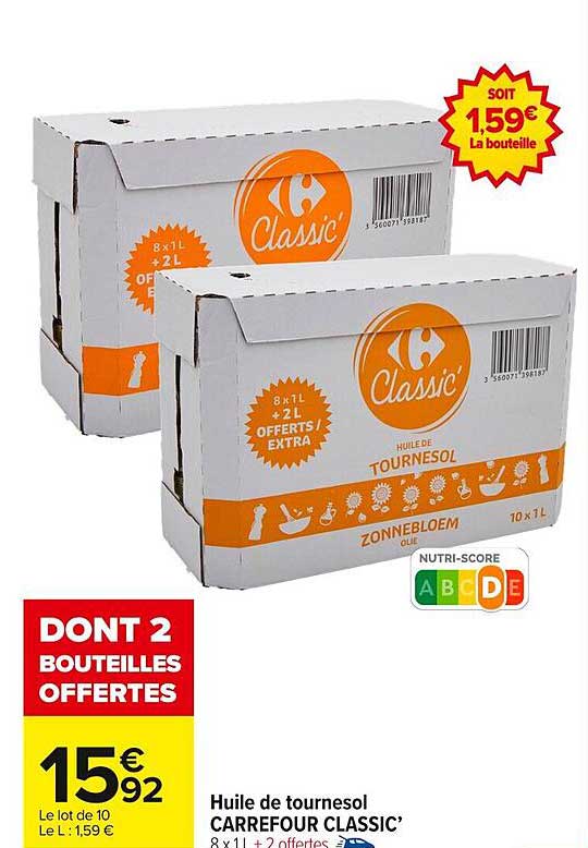 Huile de tournesol CARREFOUR CLASSIC’