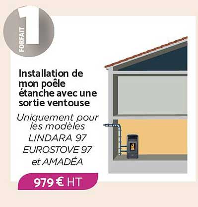 Installation de mon poêle étanche avec une sortie ventouse