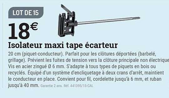Isolateur maxi tape écarteur