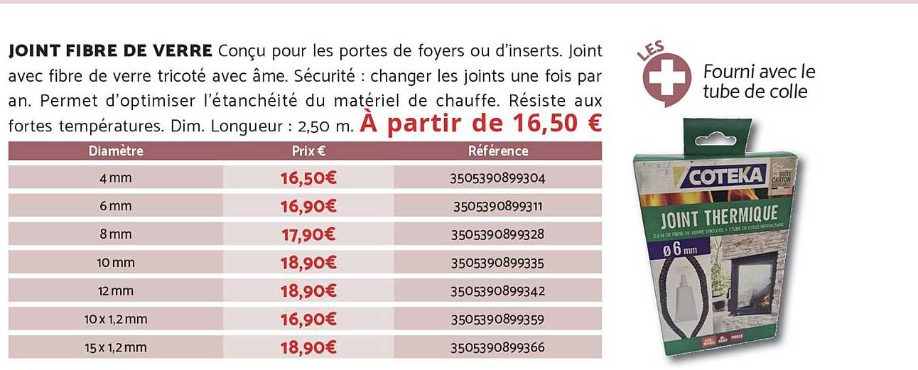 JOINT FIBRE DE VERRE