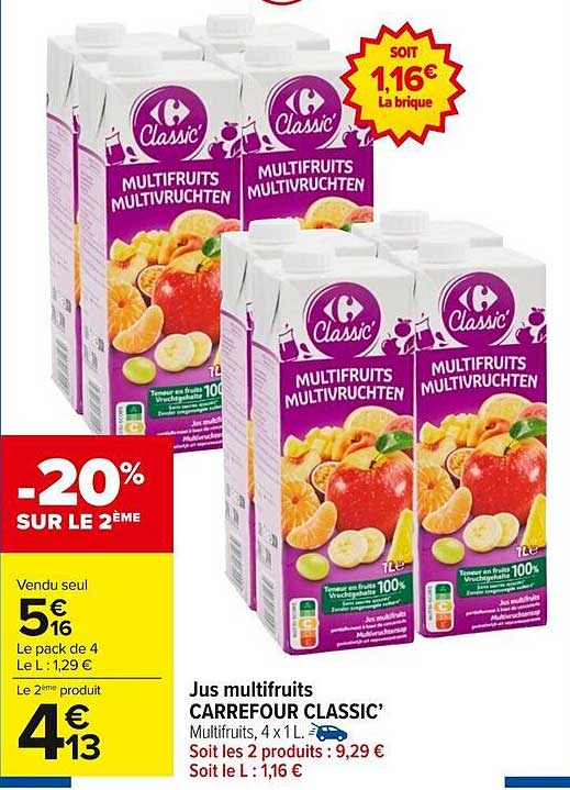 Jus multifruits CARREFOUR CLASSIC’