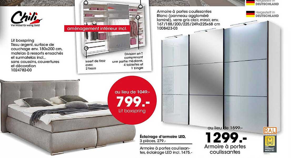 Lit boxspring