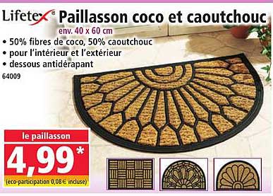 Paillasson coco et caoutchouc