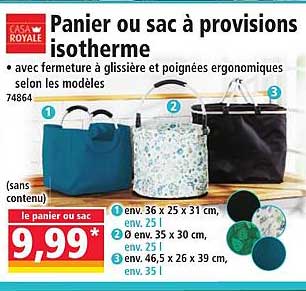 Panier ou sac à provisions isotherme
