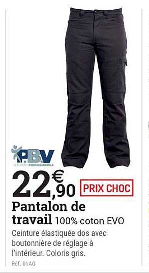Pantalon de travail 100% coton EVO