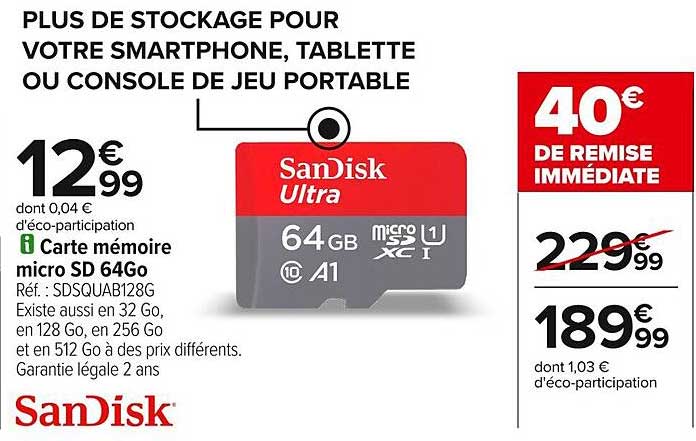 PLUS DE STOCKAGE POUR VOTRE SMARTPHONE, TABLETTE OU CONSOLE DE JEU PORTABLE