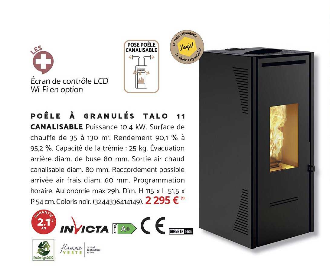 POÊLE À GRANULÉS TALO 11 CANALISABLE