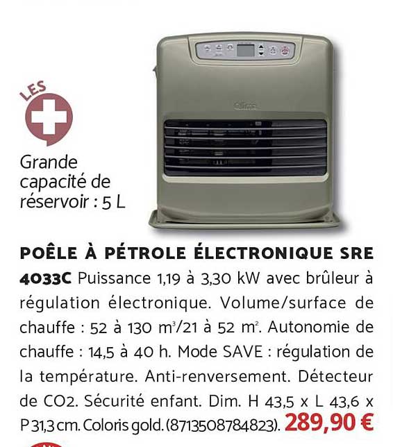 Poêle à pétrole électronique SRE 4033C