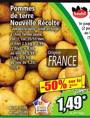 Pommes de terre Nouvelle Récolte