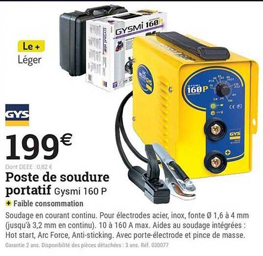 Poste de soudure portatif Gysmi 160 P
