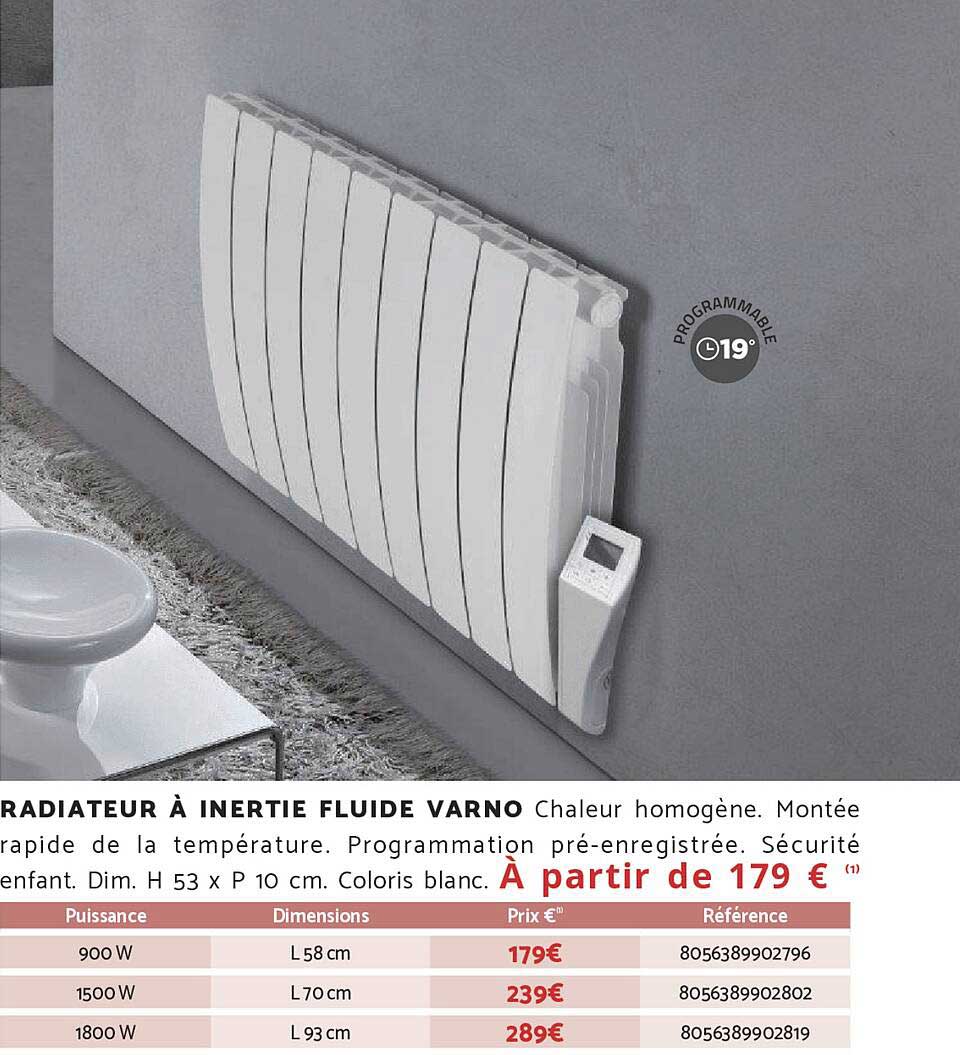 RADIATEUR À INERTIE FLUIDE VARNO