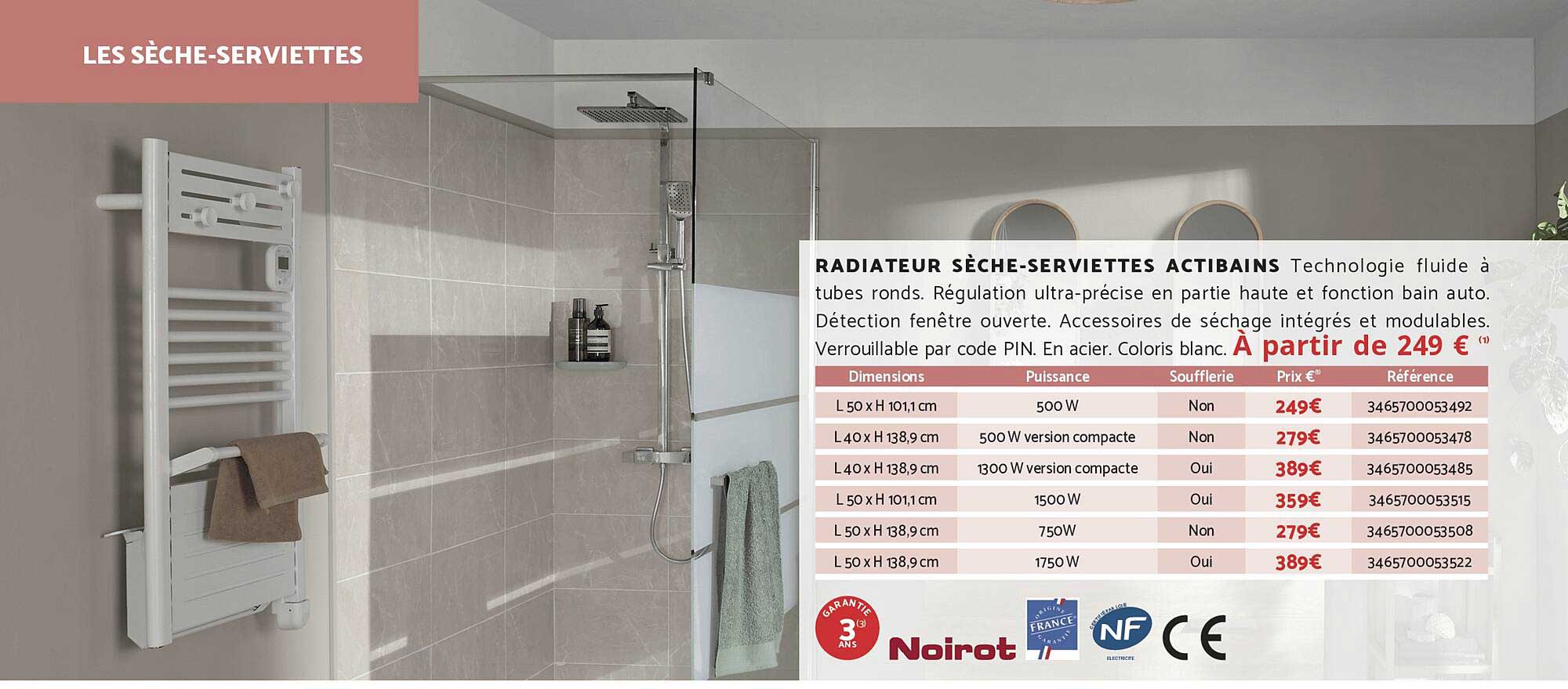 RADIATEUR SÈCHE-SERVIETTES ACTIBAIN