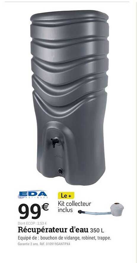 Récupérateur d'eau 350 L